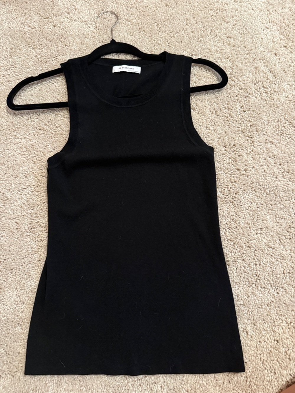 BR Standard Black Ribbed Sleeveless Tank